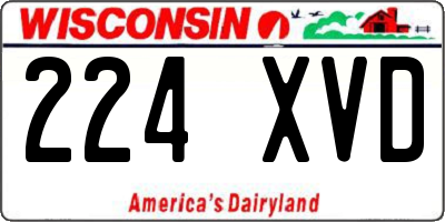 WI license plate 224XVD