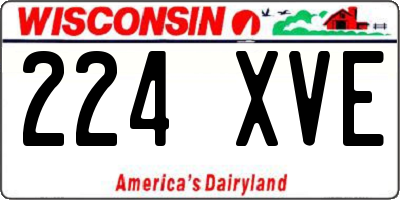 WI license plate 224XVE