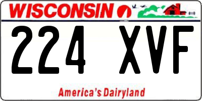 WI license plate 224XVF