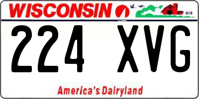 WI license plate 224XVG