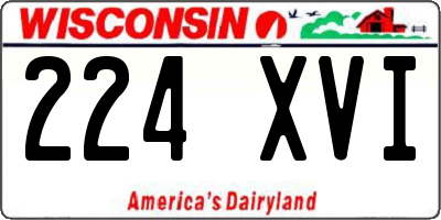 WI license plate 224XVI