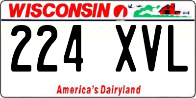 WI license plate 224XVL