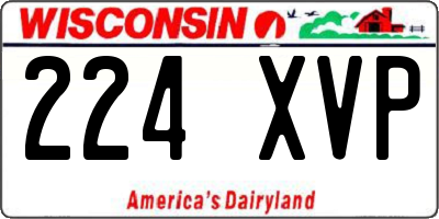 WI license plate 224XVP