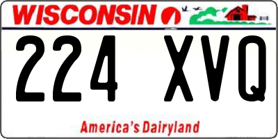 WI license plate 224XVQ