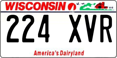 WI license plate 224XVR