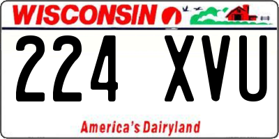 WI license plate 224XVU