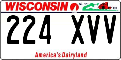 WI license plate 224XVV