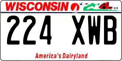 WI license plate 224XWB
