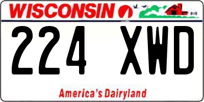 WI license plate 224XWD
