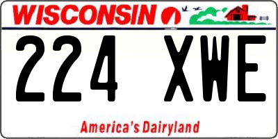 WI license plate 224XWE