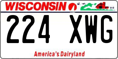WI license plate 224XWG