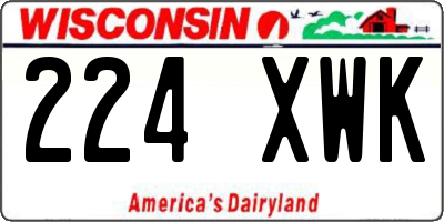 WI license plate 224XWK