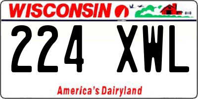 WI license plate 224XWL