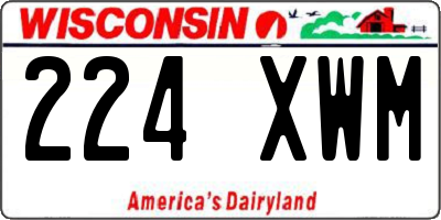 WI license plate 224XWM