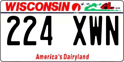 WI license plate 224XWN
