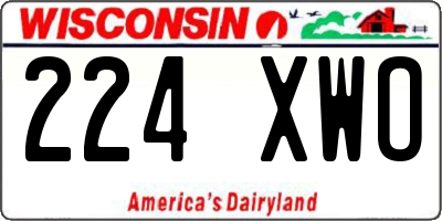 WI license plate 224XWO