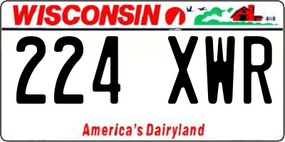 WI license plate 224XWR