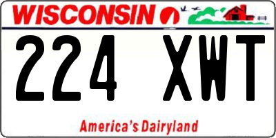 WI license plate 224XWT