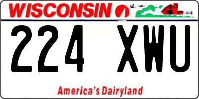 WI license plate 224XWU