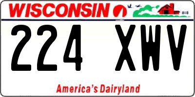 WI license plate 224XWV