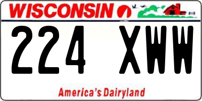 WI license plate 224XWW