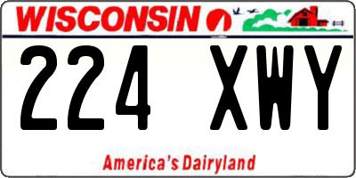 WI license plate 224XWY