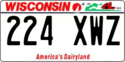 WI license plate 224XWZ