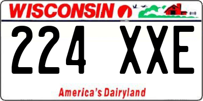 WI license plate 224XXE