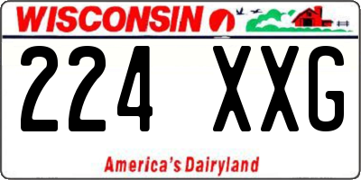 WI license plate 224XXG