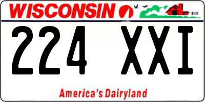 WI license plate 224XXI