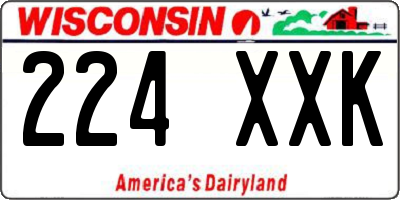 WI license plate 224XXK