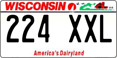 WI license plate 224XXL