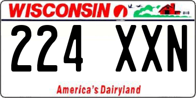 WI license plate 224XXN