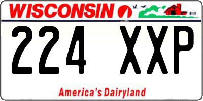 WI license plate 224XXP