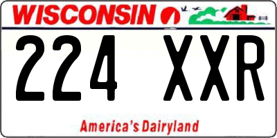 WI license plate 224XXR