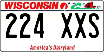 WI license plate 224XXS