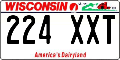 WI license plate 224XXT