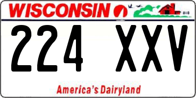 WI license plate 224XXV