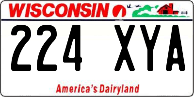 WI license plate 224XYA