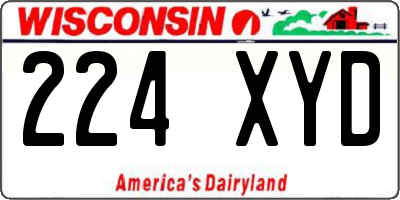 WI license plate 224XYD