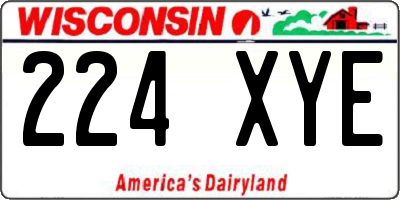WI license plate 224XYE