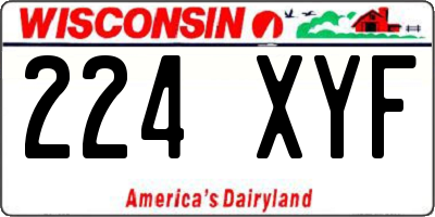 WI license plate 224XYF