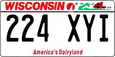 WI license plate 224XYI