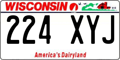 WI license plate 224XYJ