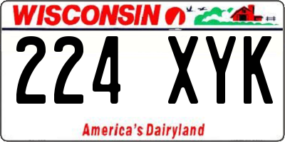WI license plate 224XYK