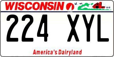 WI license plate 224XYL