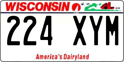 WI license plate 224XYM