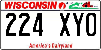 WI license plate 224XYO