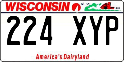 WI license plate 224XYP