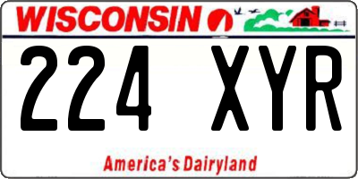 WI license plate 224XYR